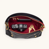 Image of Hammitt Bryant Medium Shoulder Bag - Black/Brushed Gold/Red Zip