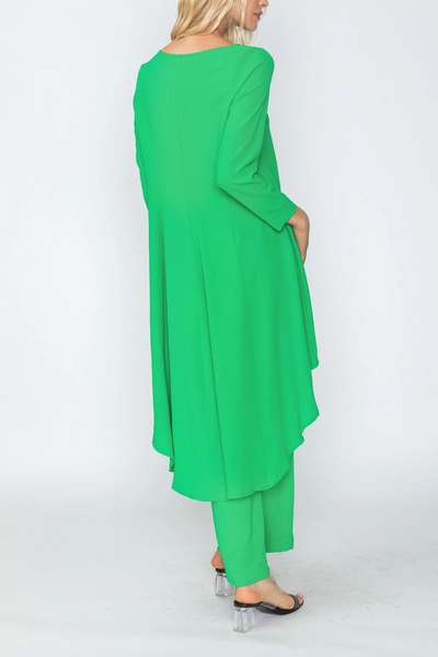 IC Collection Long Sleeve Hi/Low Tunic Top - Kelly Green