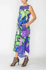 Image of IC Collection Sleeveless Floral Print Pucker and Mesh Dress - Multicolor *Take 35% Off*