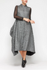 Image of IC Collection Mock Neck Sleeveless Swing Dress - Silver