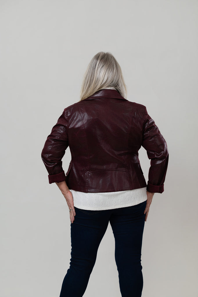 Insight New York Vegan Leather Jacket - Bordeaux