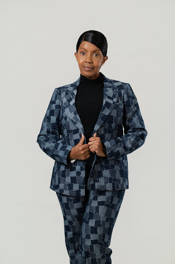 Insight New York Patchwork Blazer - Denim