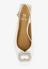 Image of J. Reneé Eudora Pearl and Crystal Detail Block Heel Sling Back Pump - White