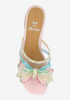 Image of J. Reneé Finola Rhinestone Embellished Mesh Bow Slide Sandal - Pastel Multicolor
