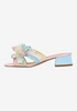 Image of J. Reneé Finola Rhinestone Embellished Mesh Bow Slide Sandal - Pastel Multicolor