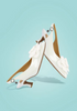 Image of J. Reneé Kendry Grosgrain Flower Detail Patent Slingback Pump - White