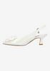 Image of J. Reneé Kendry Grosgrain Flower Detail Patent Slingback Pump - White