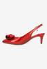 Image of J. Reneé Delara Bow Detail Patent Slingback - Red