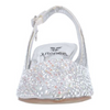 Image of J. Reneé Ferryanne Rhinestone Embellished Vinyl Kitten Heel Slingback - Clear/Silver