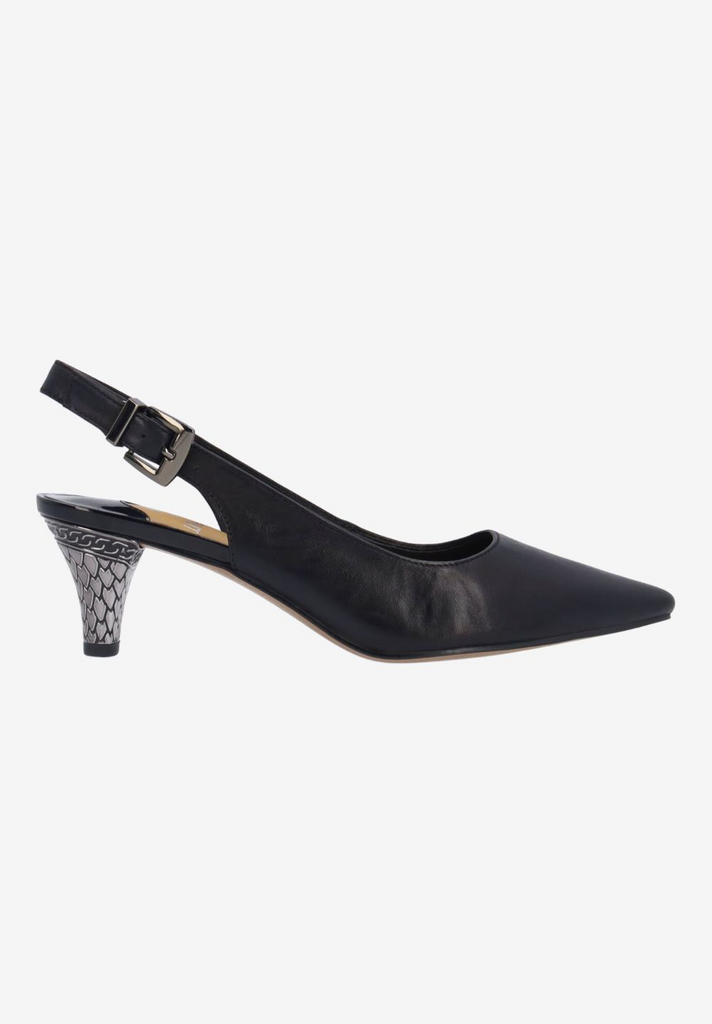 J. Reneé Mayetta Slingback - Black Kidskin