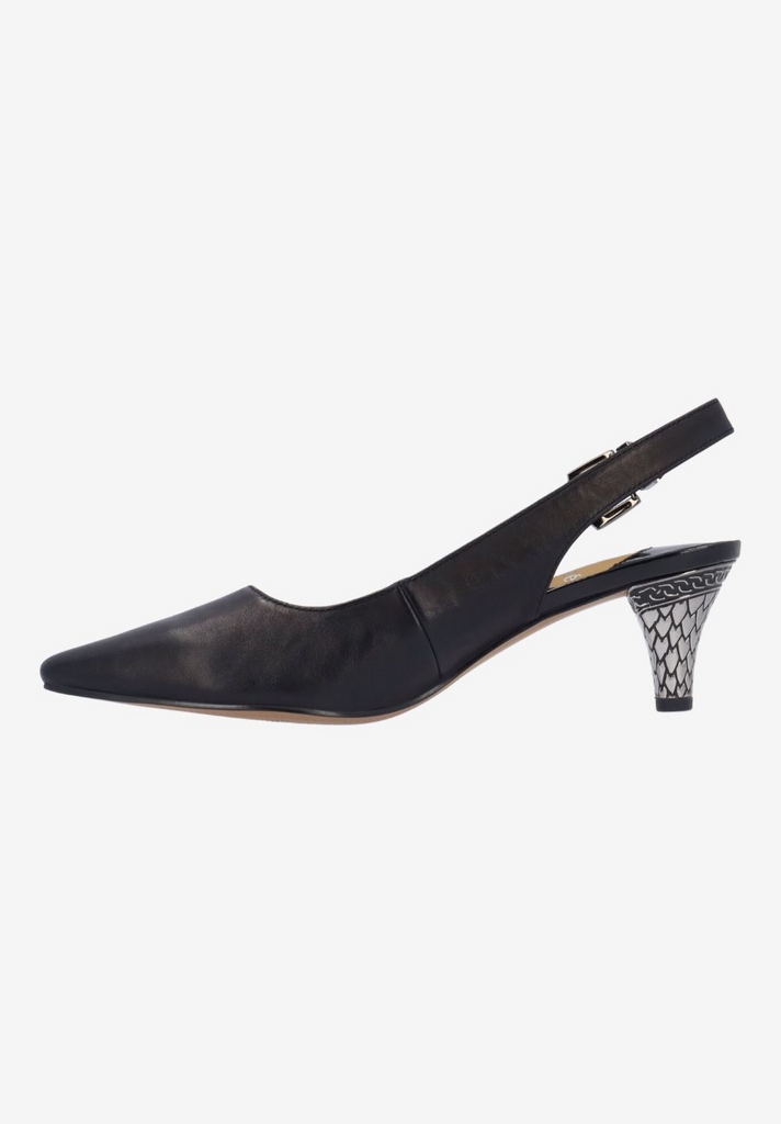 J. Reneé Mayetta Slingback - Black Kidskin
