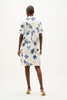 Image of Joseph Ribkoff Stretch Cotton Tropical Print A-Line Dress - Vanilla/Multi