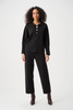 Image of Joseph Ribkoff Button Neck Shawl Collar Dolman Sleeve Sweater - Black