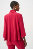 Image of Joseph Ribkoff Tulip Sleeve Three Button Trapeze Jacket - Deep Cherry