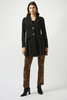 Image of Joseph Ribkoff Pull On Silky Knit Animal Print Straight Pant - Brown/Multicolor