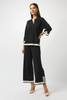 Image of Joseph Ribkoff Sweater Knit Color Block Top - Black/Vanilla
