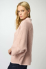 Image of Joseph Ribkoff Mock Neck Long Sleeve Diamond Pattern Knit Sweater - Rose Pink