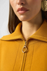 Image of Joseph Ribkoff Half-Zip Front Neckline Boxy Pull-Over Sweater - Medallion Gold