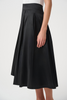 Image of Joseph Ribkoff Flared Stretch Taffeta Skirt with Box Pleats - Black