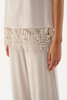 Image of Joseph Ribkoff Guipure Lace Trim Silky Knit Tank Top - Moonstone