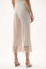 Image of Joseph Ribkoff Guipure Lace Trim Silky Knit Culotte Pant - Moonstone
