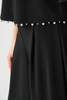 Image of Joseph Ribkoff Silky Knit Trapeze Top with Pearl Trim - Black