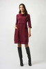 Image of Joseph Ribkoff Mixed Media Cocoon Dress - Merlot