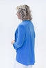 Image of Joseph Ribkoff Open Front Shawl Collar Hi/Low Shrug - French Blue
