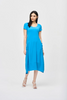 Image of Joseph Ribkoff Popover Short Sleeve Scoop Neckline Midi Dress - French Blue *Take 35% Off*