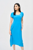 Image of Joseph Ribkoff Popover Short Sleeve Scoop Neckline Midi Dress - French Blue *Take 35% Off*