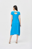 Image of Joseph Ribkoff Popover Short Sleeve Scoop Neckline Midi Dress - French Blue