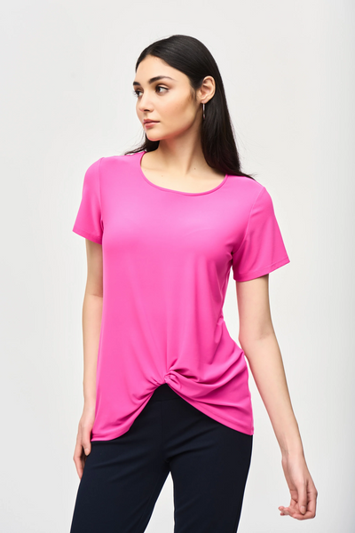Joseph Ribkoff Front Knot Detail Top - Ultra Pink *Take 25% Off*