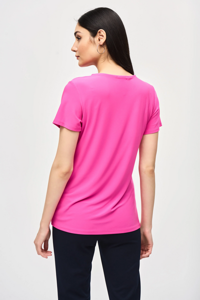 Joseph Ribkoff Front Knot Detail Top - Ultra Pink *Take 25% Off*