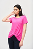 Image of Joseph Ribkoff Front Knot Detail Top - Ultra Pink *Take 25% Off*
