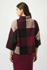 Image of Joseph Ribkoff Plaid Jacquard Sweater Knit Top - Merlot/Multicolor
