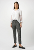 Image of Joseph Ribkoff Abstract Jacquard Straight Pull-On Pants - Black/Off White