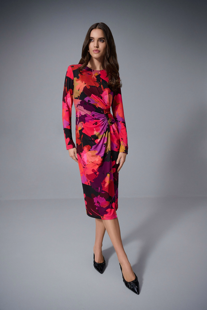 Joseph Ribkoff Silky Knit Floral Print Sheath Dress - Multicolor