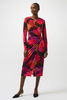 Image of Joseph Ribkoff Silky Knit Floral Print Sheath Dress - Multicolor