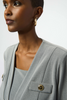 Image of Joseph Ribkoff Melange Silky Knit Boxy Bolero - Silver