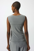 Image of Joseph Ribkoff Melange Silky Knit Square Neck Fitted Camisole - Silver