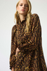 Image of Joseph Ribkoff Recycled Georgette Animal Print Trapeze Dress - Black/Brown