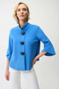 Image of Joseph Ribkoff Tulip Sleeve Three Button Trapeze Jacket - Harbor Blue