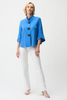 Image of Joseph Ribkoff Tulip Sleeve Three Button Trapeze Jacket - Harbor Blue