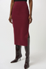 Image of Joseph Ribkoff Sweater Knit Midi Skirt - Merlot