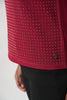 Image of Joseph Ribkoff Embellished Sparkly Sleeveless Sweater - Deep Cherry