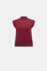 Image of Joseph Ribkoff Embellished Sparkly Sleeveless Sweater - Deep Cherry