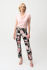 Image of Joseph Ribkoff Silky Knit Abstract Print Straight Pull On Pant - Black/Multicolor