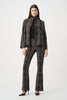 Image of Joseph Ribkoff Woven Jacquard Animal Print Flare Pull-On Pants - Black/Multi
