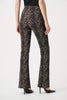 Image of Joseph Ribkoff Woven Jacquard Animal Print Flare Pull-On Pants - Black/Multi
