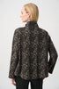 Image of Joseph Ribkoff Jacquard Animal Print Trapeze Jacket - Black/Multi
